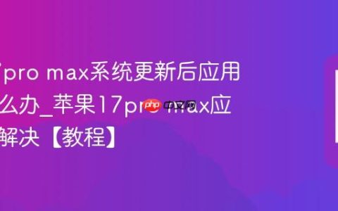 苹果17pro max系统更新后应用闪退怎么办?苹果17pro max应用闪退解决【教程】