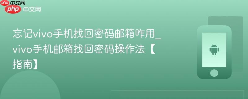 忘记vivo手机找回密码邮箱咋用_vivo手机邮箱找回密码操作法【指南】