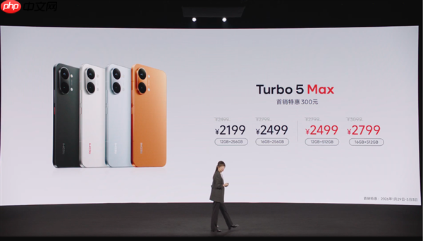 首发天玑9500s！REDMI Turbo 5 Max发布：2199元起