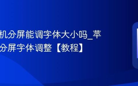 苹果手机分屏能调字体大小吗?苹果手机分屏字体调整【教程】