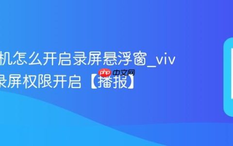 vivo手机怎么开启录屏悬浮窗?vivo手机录屏权限开启【播报】