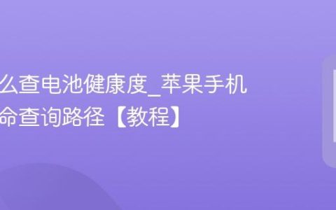 苹果怎么查电池健康度?苹果手机电池寿命查询路径【教程】