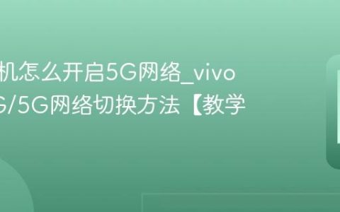 vivo手机怎么开启5G网络?vivo手机4G/5G网络切换方法【教学】