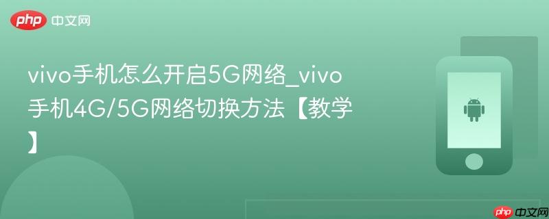 vivo手机怎么开启5g网络_vivo手机4g/5g网络切换方法【教学】