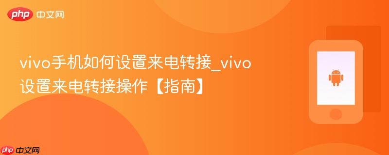 vivo手机如何设置来电转接_vivo设置来电转接操作【指南】