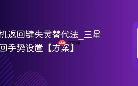 三星手机返回键失灵替代法?三星手机返回手势设置【方案】