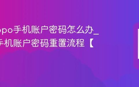 忘记oppo手机账户密码怎么办?oppo手机账户密码重置流程【指南】