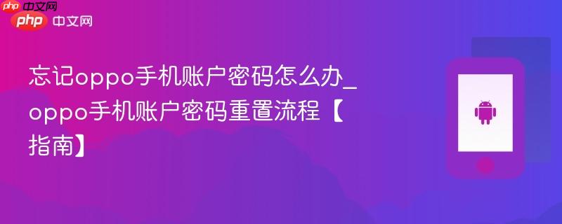 忘记oppo手机账户密码怎么办_oppo手机账户密码重置流程【指南】