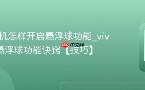vivo手机怎样开启悬浮球功能?vivo开启悬浮球功能诀窍【技巧】