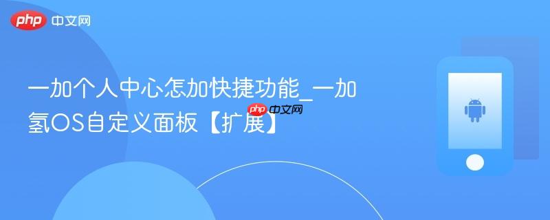 一加个人中心怎加快捷功能_一加氢os自定义面板【扩展】