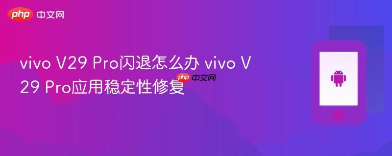 vivo v29 pro闪退怎么办 vivo v29 pro应用稳定性修复