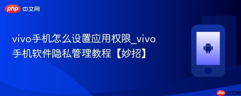 vivo手机怎么设置应用权限_vivo手机软件隐私管理教程【妙招】