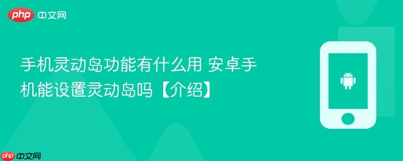 手机灵动岛功能有什么用 安卓手机能设置灵动岛吗【介绍】