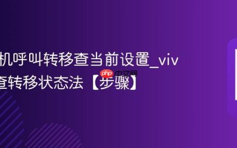 vivo手机呼叫转移查当前设置?vivo手机查转移状态法【步骤】