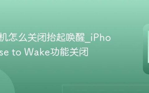 苹果手机怎么关闭抬起唤醒?iPhone Raise to Wake功能关闭
