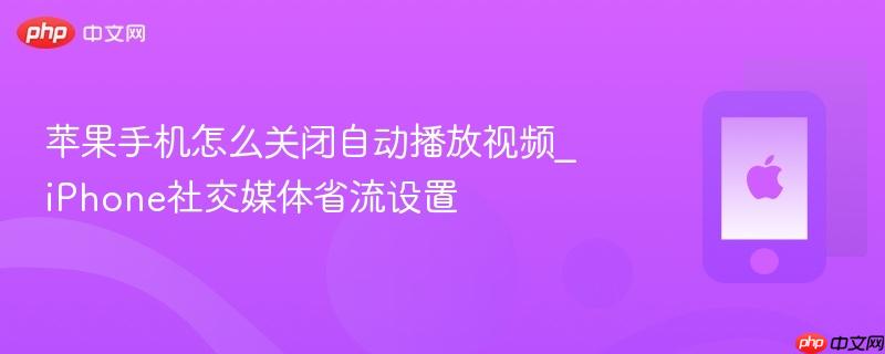 苹果手机怎么关闭自动播放视频_iphone社交媒体省流设置