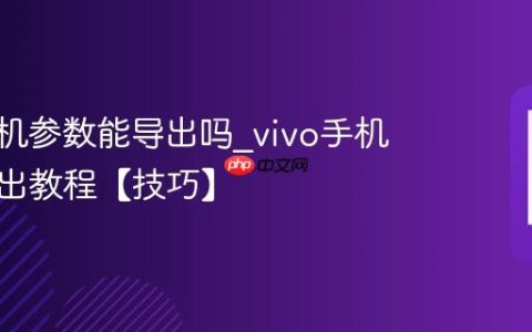 vivo手机参数能导出吗?vivo手机参数导出教程【技巧】