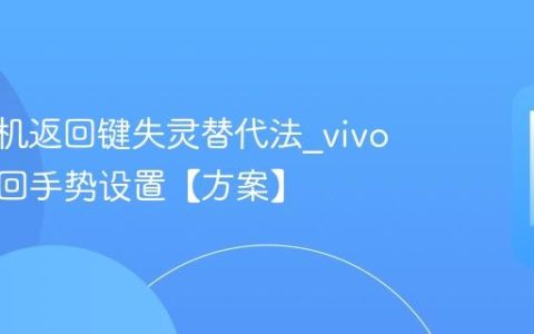 vivo手机返回键失灵替代法?vivo手机返回手势设置【方案】