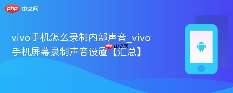 vivo手机怎么录制内部声音_vivo手机屏幕录制声音设置【汇总】