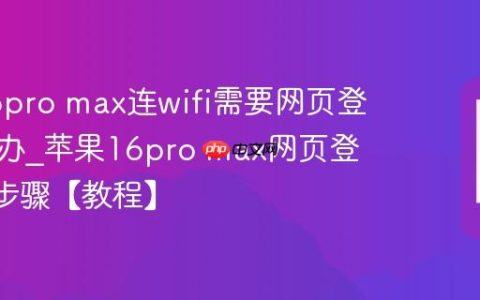 苹果16pro max连wifi需要网页登录怎么办?苹果16pro max网页登录wifi步骤【教程】