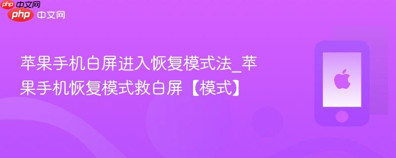 苹果手机白屏进入恢复模式法_苹果手机恢复模式救白屏【模式】