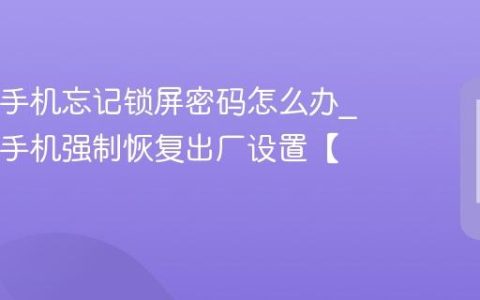 iQOO手机忘记锁屏密码怎么办?iQOO手机强制恢复出厂设置【方案】
