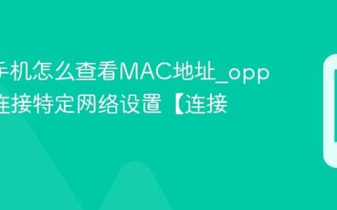 oppo手机怎么查看MAC地址?oppo手机连接特定网络设置【连接】