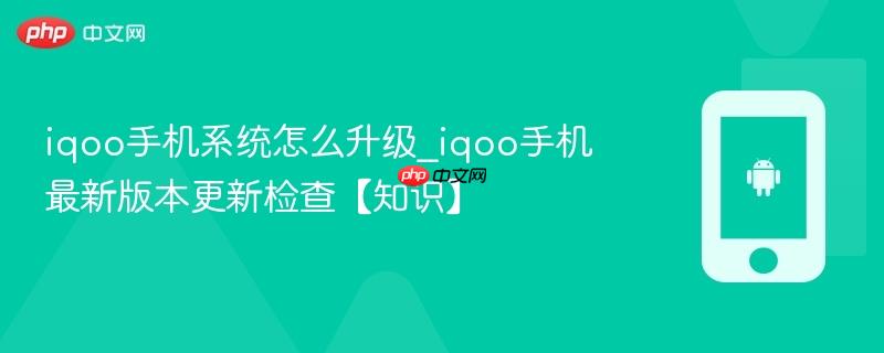 iqoo手机系统怎么升级_iqoo手机最新版本更新检查【知识】