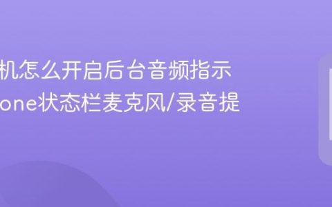 苹果手机怎么开启后台音频指示器?iPhone状态栏麦克风/录音提示显示