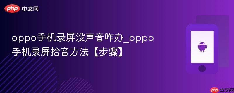 oppo手机录屏没声音咋办_oppo手机录屏拾音方法【步骤】