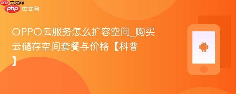 oppo云服务怎么扩容空间_购买云储存空间套餐与价格【科普】