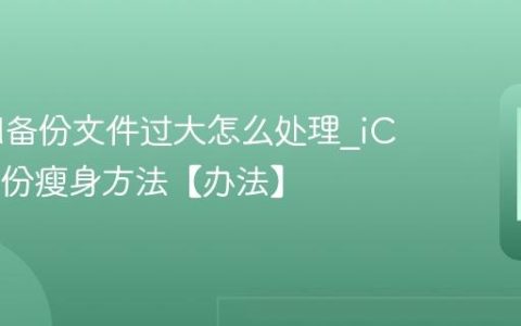 iCloud备份文件过大怎么处理?iCloud备份瘦身方法【办法】