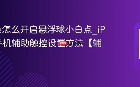 iPhone怎么开启悬浮球小白点?iPhone手机辅助触控设置方法【辅助】
