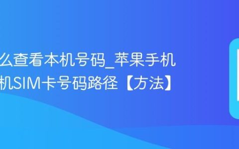 苹果怎么查看本机号码?苹果手机查询本机SIM卡号码路径【方法】
