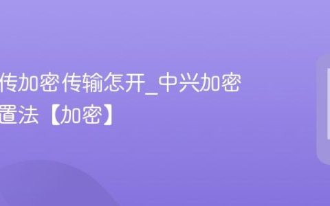 中兴互传加密传输怎开?中兴加密互传设置法【加密】
