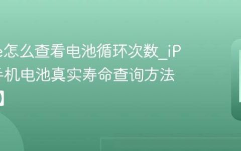 iPhone怎么查看电池循环次数?iPhone手机电池真实寿命查询方法【检测】
