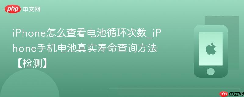 iphone怎么查看电池循环次数_iphone手机电池真实寿命查询方法【检测】