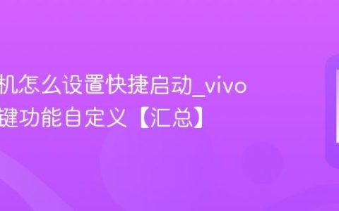 vivo手机怎么设置快捷启动?vivo手机按键功能自定义【汇总】