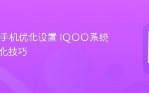IQOO手机优化设置 IQOO系统性能优化技巧