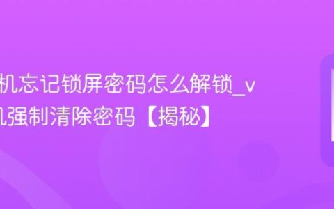 vivo手机忘记锁屏密码怎么解锁?vivo手机强制清除密码【揭秘】