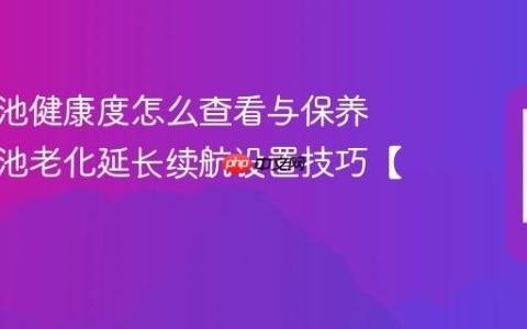 手机电池健康度怎么查看与保养​ 延缓电池老化延长续航设置技巧【步骤】