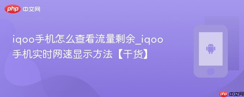 iqoo手机怎么查看流量剩余_iqoo手机实时网速显示方法【干货】