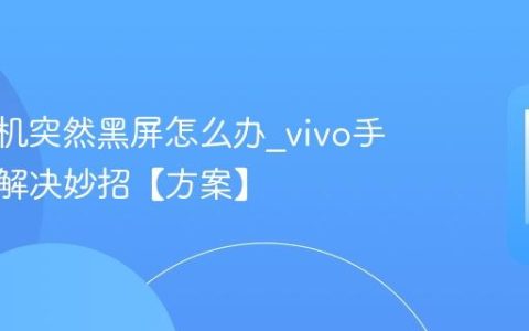 vivo手机突然黑屏怎么办?vivo手机黑屏解决妙招【方案】
