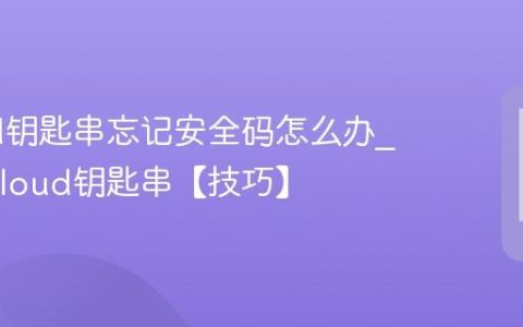 iCloud钥匙串忘记安全码怎么办?重置iCloud钥匙串【技巧】