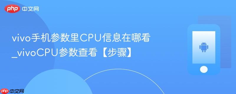 vivo手机参数里cpu信息在哪看_vivocpu参数查看【步骤】