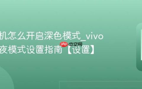 vivo手机怎么开启深色模式?vivo手机黑夜模式设置指南【设置】