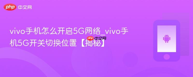 vivo手机怎么开启5g网络_vivo手机5g开关切换位置【揭秘】