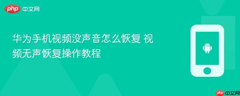 华为手机视频没声音怎么恢复 视频无声恢复操作教程