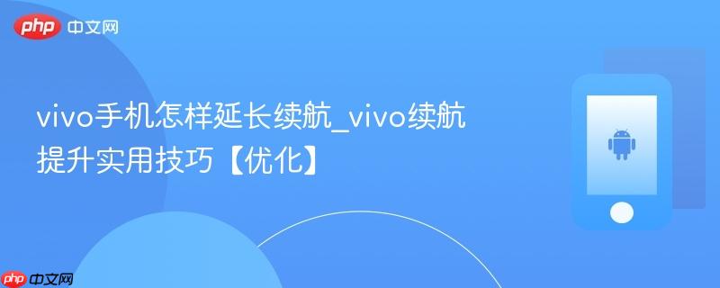 vivo手机怎样延长续航_vivo续航提升实用技巧【优化】