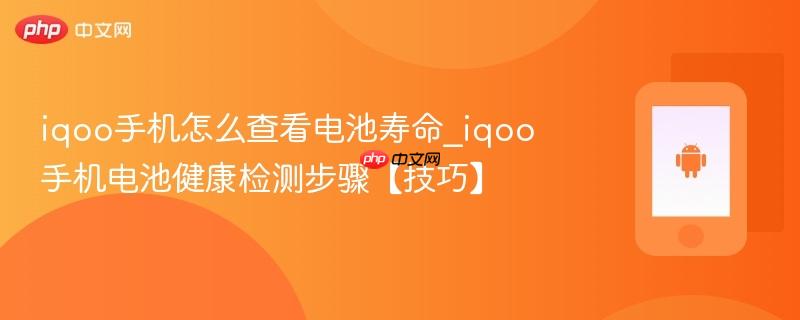 iqoo手机怎么查看电池寿命_iqoo手机电池健康检测步骤【技巧】